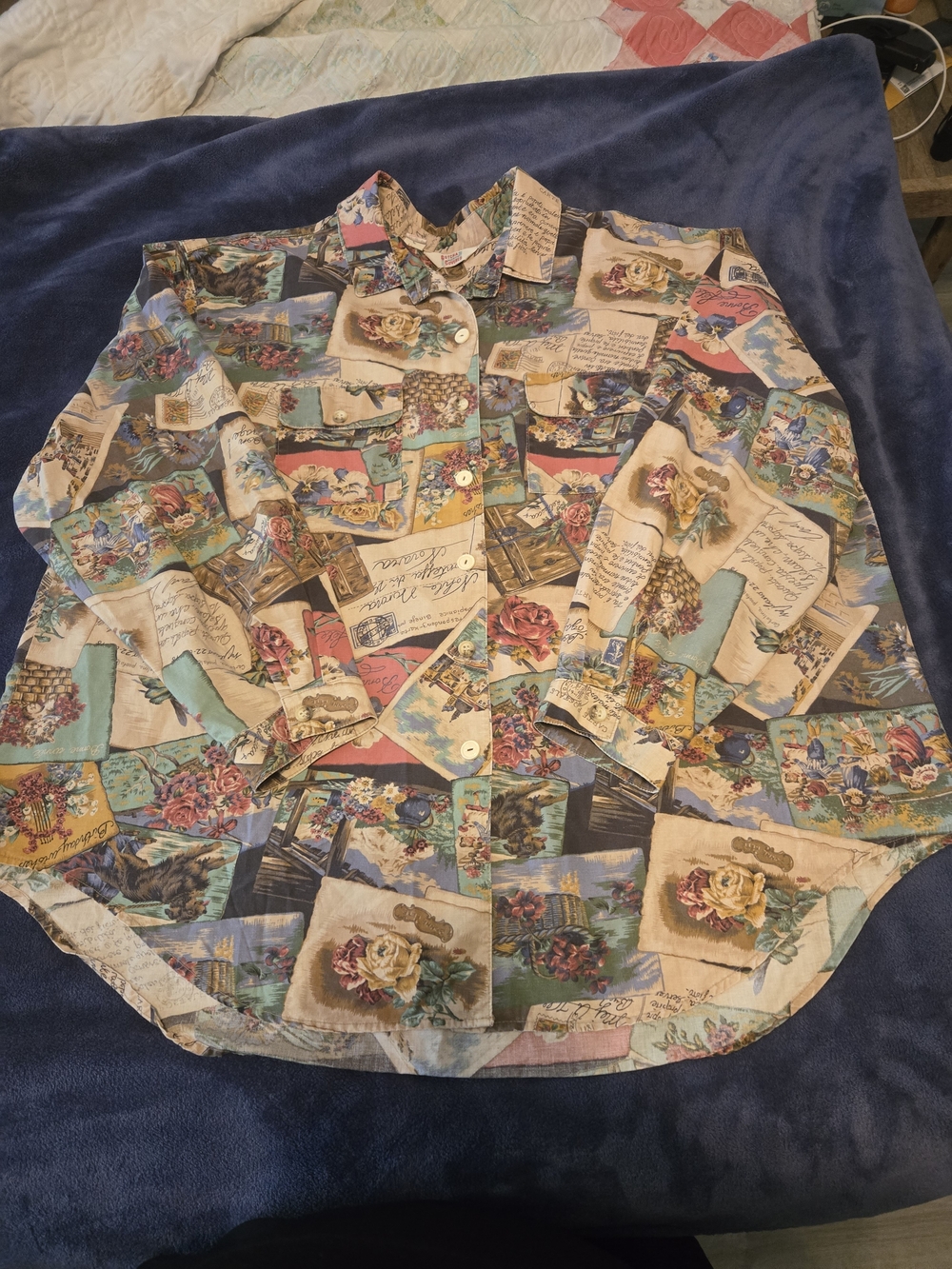 PLIS SIZE **Vintage** Gotcha Covered Button-Up Shirt - Multicolor